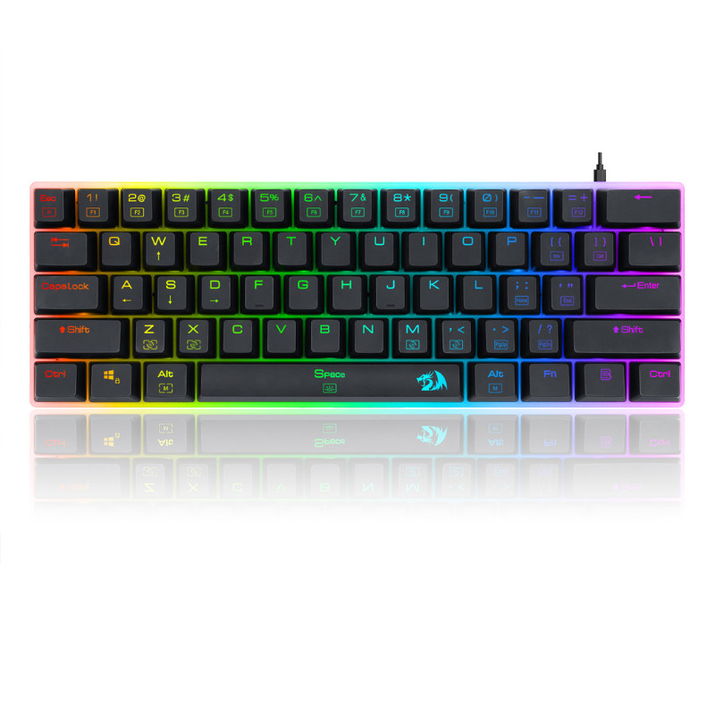 Teclado Mecânico Gamer Redragon Alien RGB Super Size GG ANSI USB Preto - K605