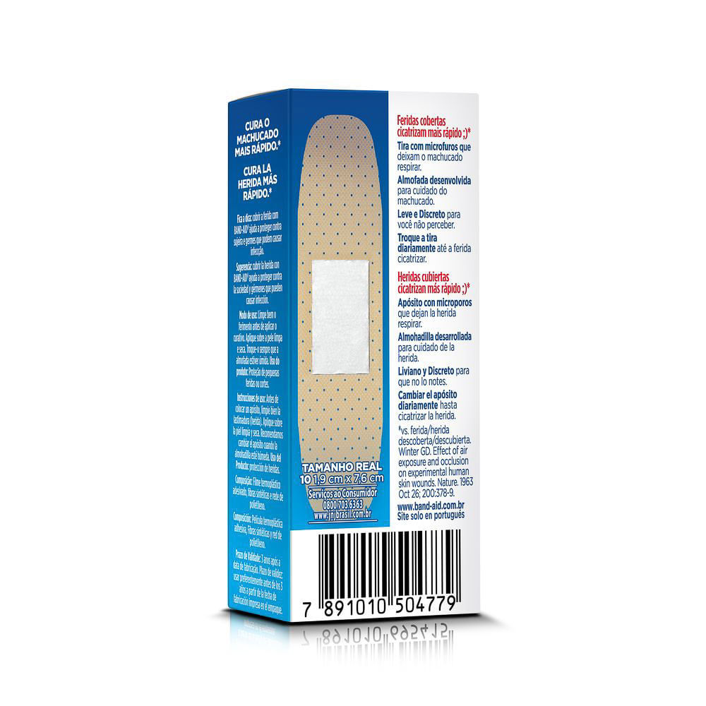 Detalhes do Curativos Band Aid Transparentes 10 Unidades