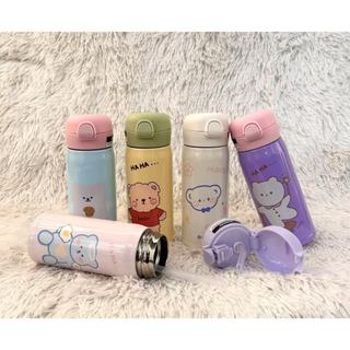 450ml Padrão Dos Desenhos Animados Copo Térmico Aço Inoxidável Portátil De Água Saltando Capa Caneca