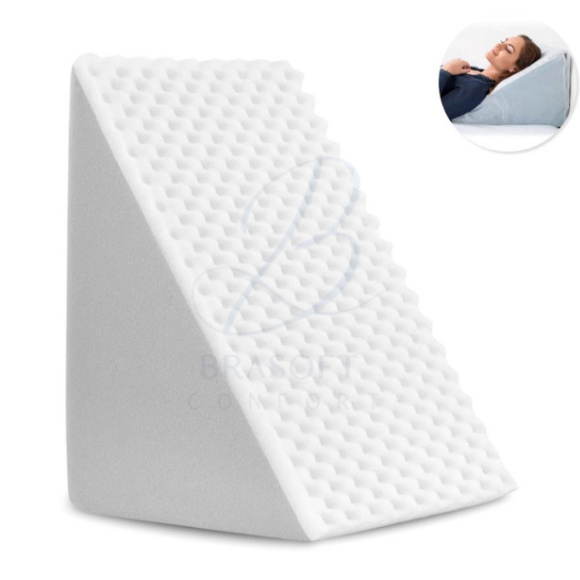 Encosto Anatômico, Triangular, Branco, Leitura, Pós Operatório, acompanha Capa Com Zíper
