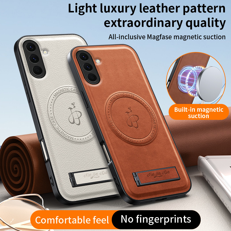 Capa Para Samsung A17 A07 A56 A26 A16 A05 A55 A54 A35 A53 A52 A25 A15 A34 A24 A14 A33 Luxo PU Couro Magnético Invisível 