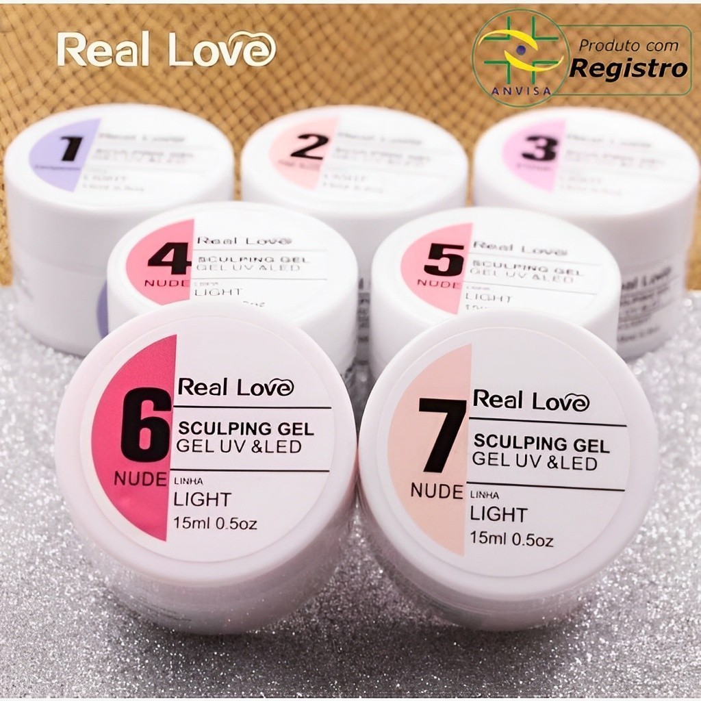 Kit 6 Sculping Gel Real Love 15 ML Linha Light - Cores Sortidas em Oferta na Shopee
