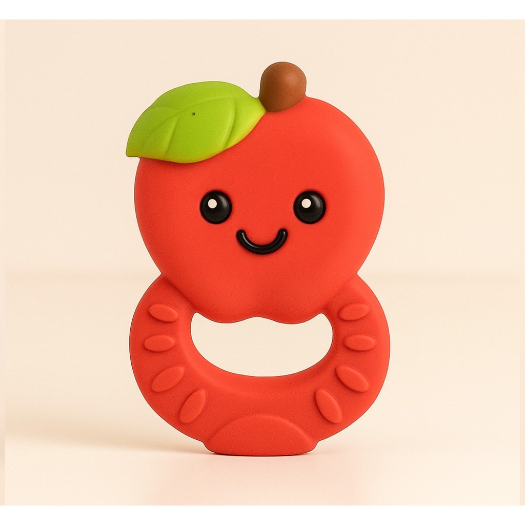 Mordedor Para Bebê Látex Formato Maça Alívio Gengiva em Oferta na Shopee