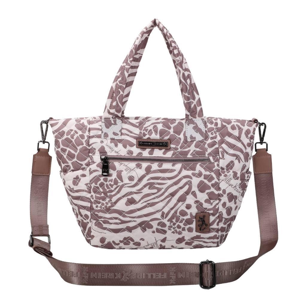 Bolsa Satchel Grande Fellipe Krein Ss23 Matelassê Casual Fk637 Bege - Nude em Oferta na Shopee