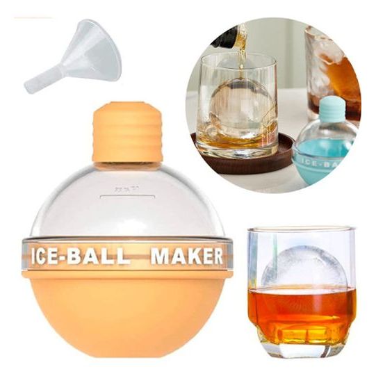 Forma Gelo Silicone Esfera Colorida Bola De Gelo Com Funil Whisky Bebidas