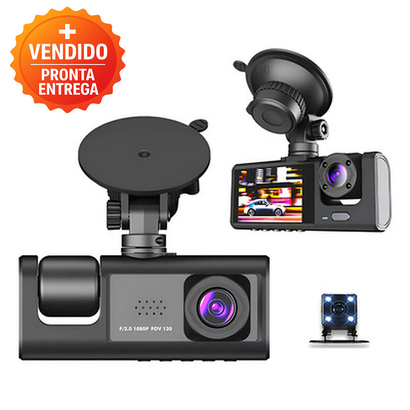 Câmera Veicular Carro Uber 99 Dvr 1080p Full HD Tela Lcd e Câmera Traseira Visão Noturna
