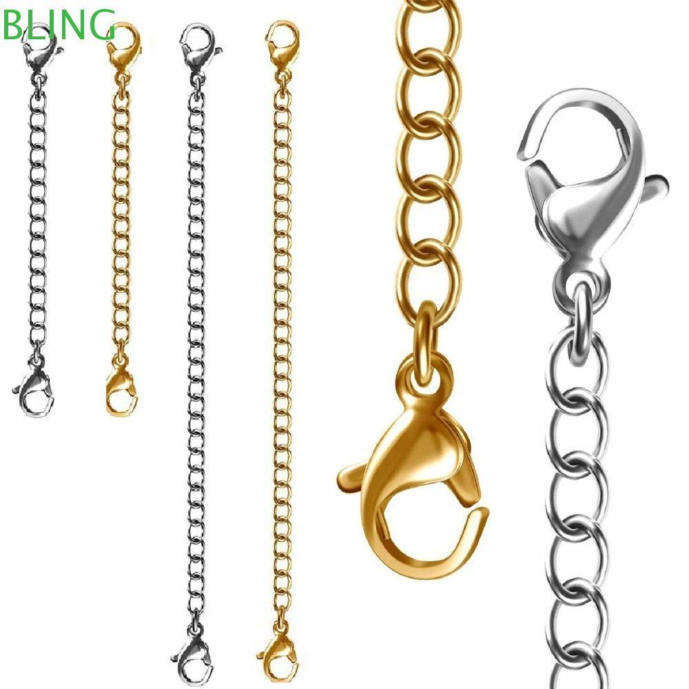 BLING Extensor/De Corrente De Segurança Aço Inoxidável Ouro Prata Preto 3'DIY em Oferta na Shopee
