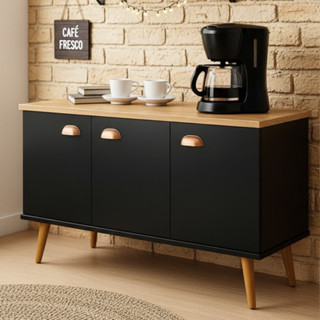 QUEIMA DE ESTOQUE - Buffet Balcão com 3 Portas e 1 Prateleira Multiuso - p/ Sala Estar ou Escritório em Oferta na Shopee