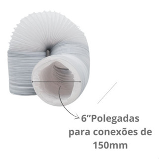 Duto Tubo Pvc Flexível Ar Condicionado Exaustor 150mm a 6 Pol. - 2 Metros em Oferta na Shopee