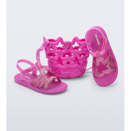 Mini Melissa Luminous Infantil Sandália Com Bolsa Original Lançamento Brilhos Conforto 37866 37865
