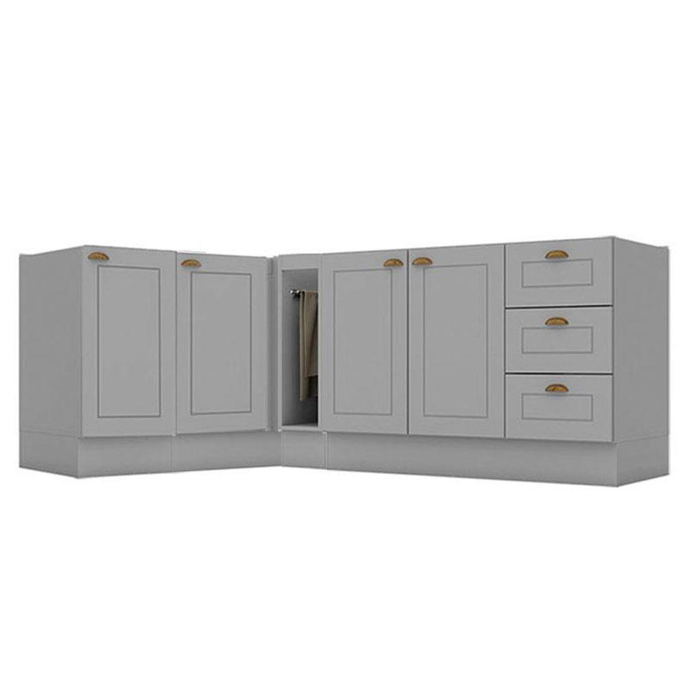 Balcão Porta Toalha Com Canto Reto E Balcão Com 1 Porta E Balcão Para Pia Americana Cinza - Henn em Oferta na Shopee