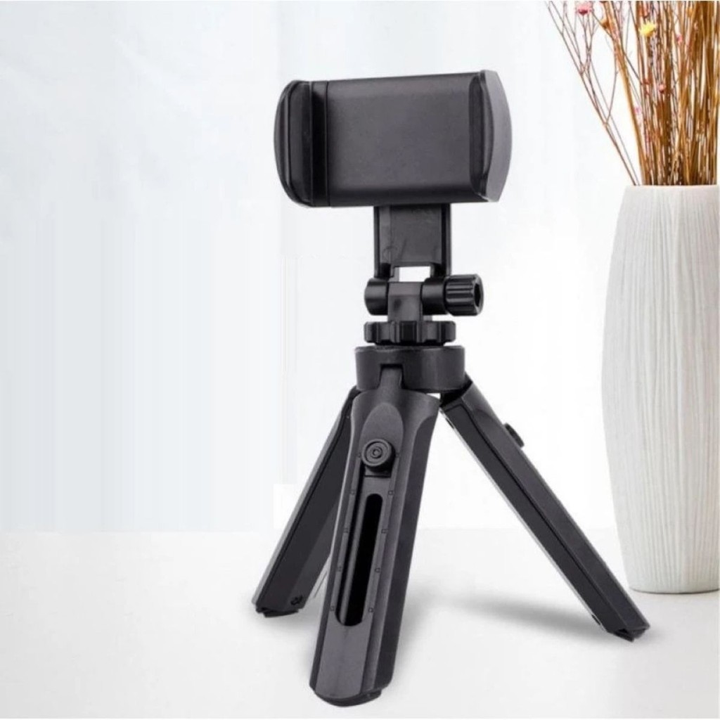 Mini Tripé de Mesa Ajustável para Celular com Suporte Regulável Vertical e Horizontal Portátil - detalhe