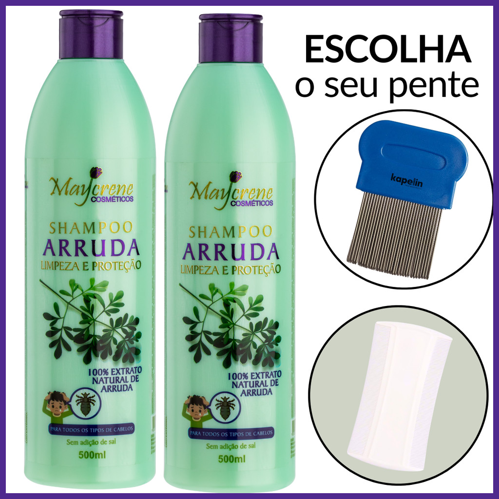 Kit 2 Shampoo Tratamento Tira Piolhos e Lêndeas com Pente Fino em Oferta na Shopee