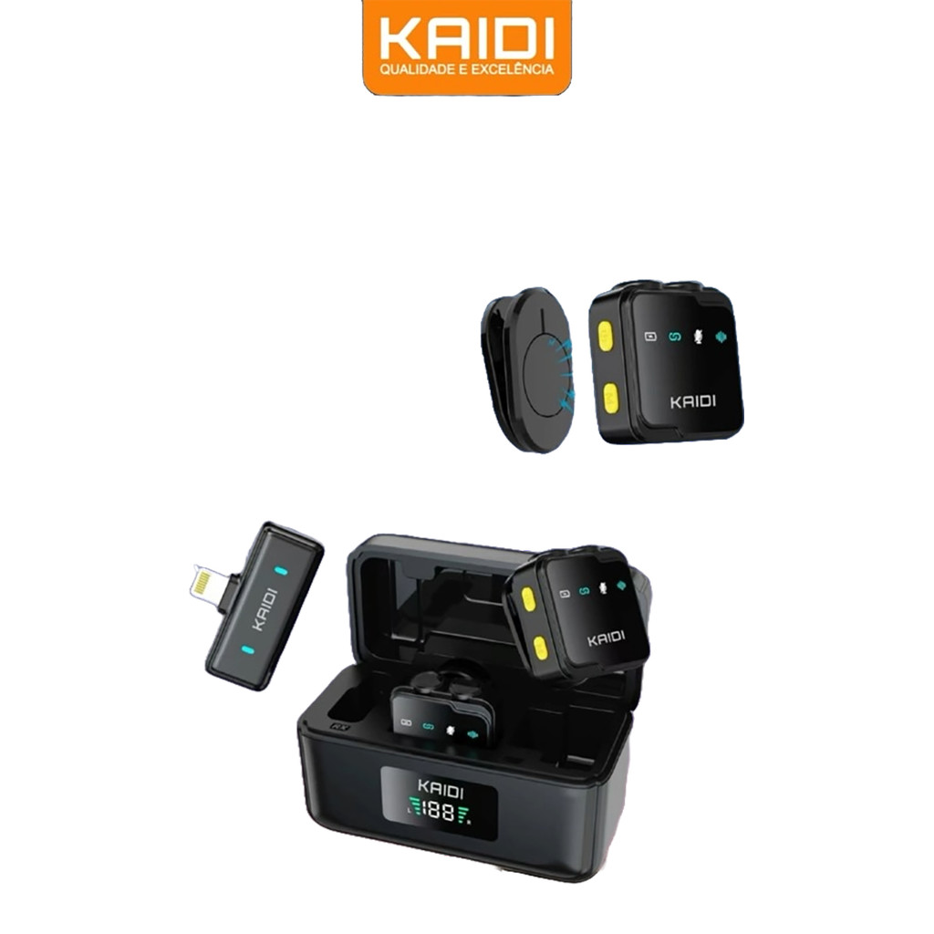 Microfone lapela Captação de Alta Fidelidade, Sem Ruídos | Microfone Kaidi, ideal para lives kmf7