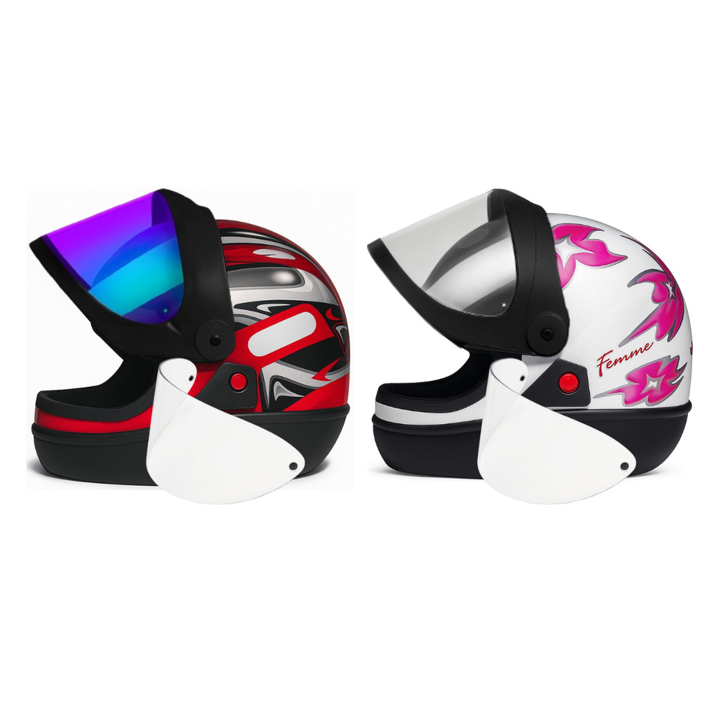 Capacete Moto Casal San Marino C/ Viseira Camelão Cromada