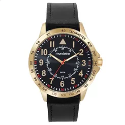 Relógio Masculino Mondaine Casual Couro Preto 99666GPMVDH2 Relogio Masculino Original Couro