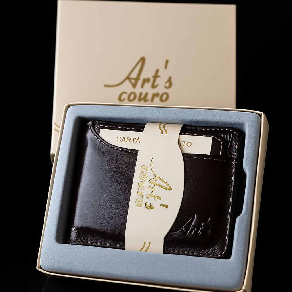 Carteira Masculina Couro Legítimo Linha Premium One Social Porta Cartão Documentos RG CNH Cartão homem masculino