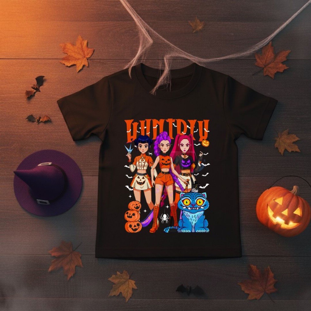 Linda Camiseta T-shirt Infantil Estilo Halloween – Roupinha Temática Fofa e Confortável 30.1 Unissex Envio Imediato