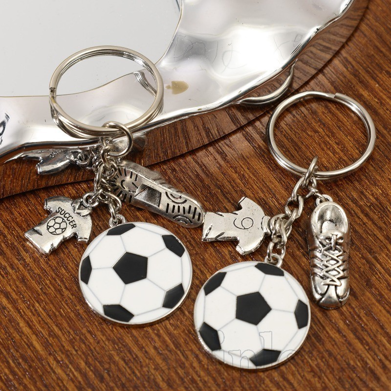 Chaveiro De Futebol De Bola Esportiva-Pingente Esmaltado Da Moda-Festa De Presente De Chave De Acessórios De Bolsa-Chave