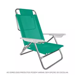 Cadeira de Praia Alumínio Fashion 2115 Mor