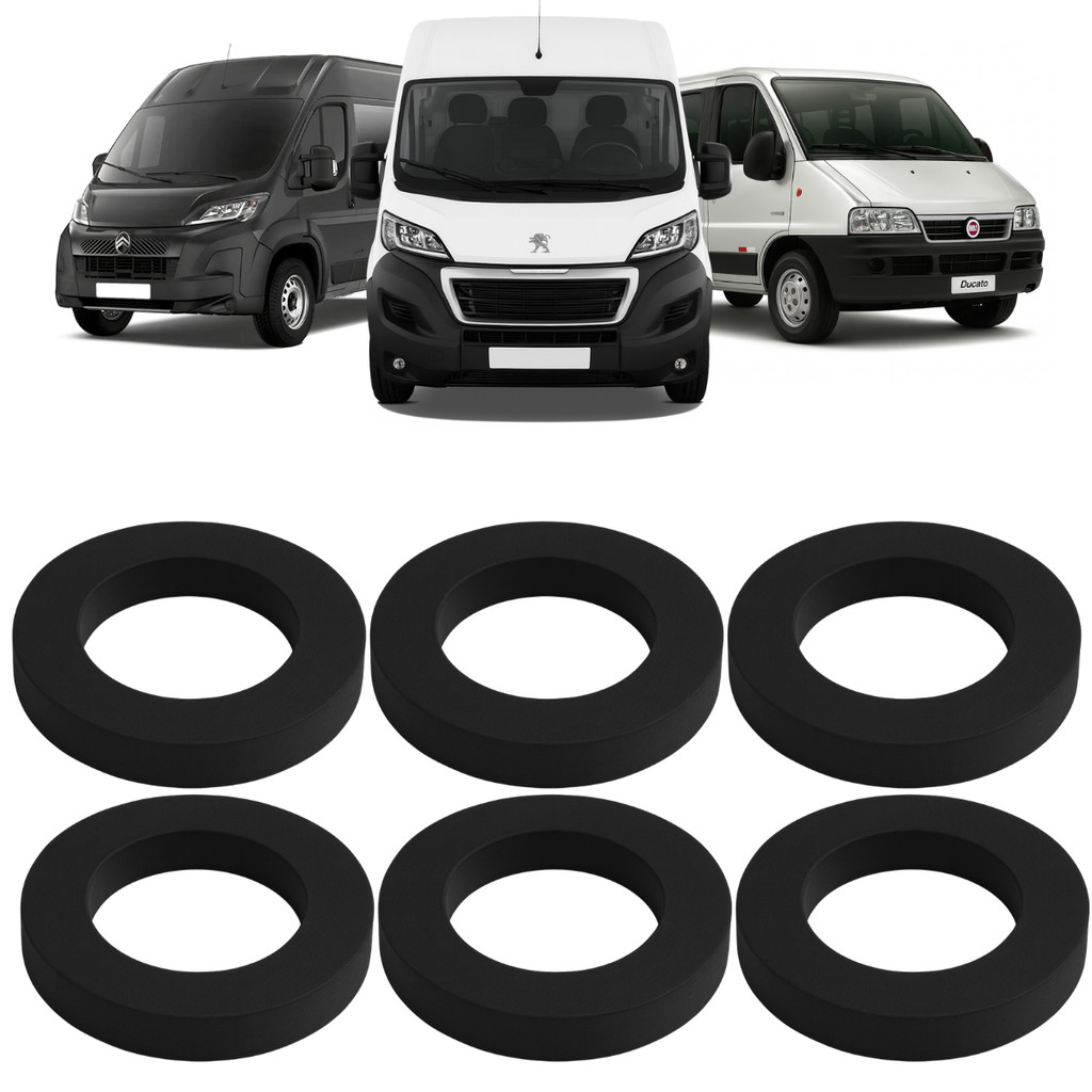 Kit 6 Coxim Borracha Anel Do Escapamento Jumper Boxer Ducato