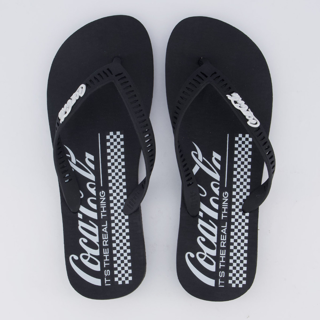 Chinelo Coca Cola Grid Preto e Branco em Oferta na Shopee