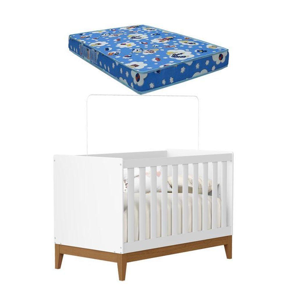 Berço Americano Flip Branco Acetinado Com Colchão Ortobom- Reller em Oferta na Shopee