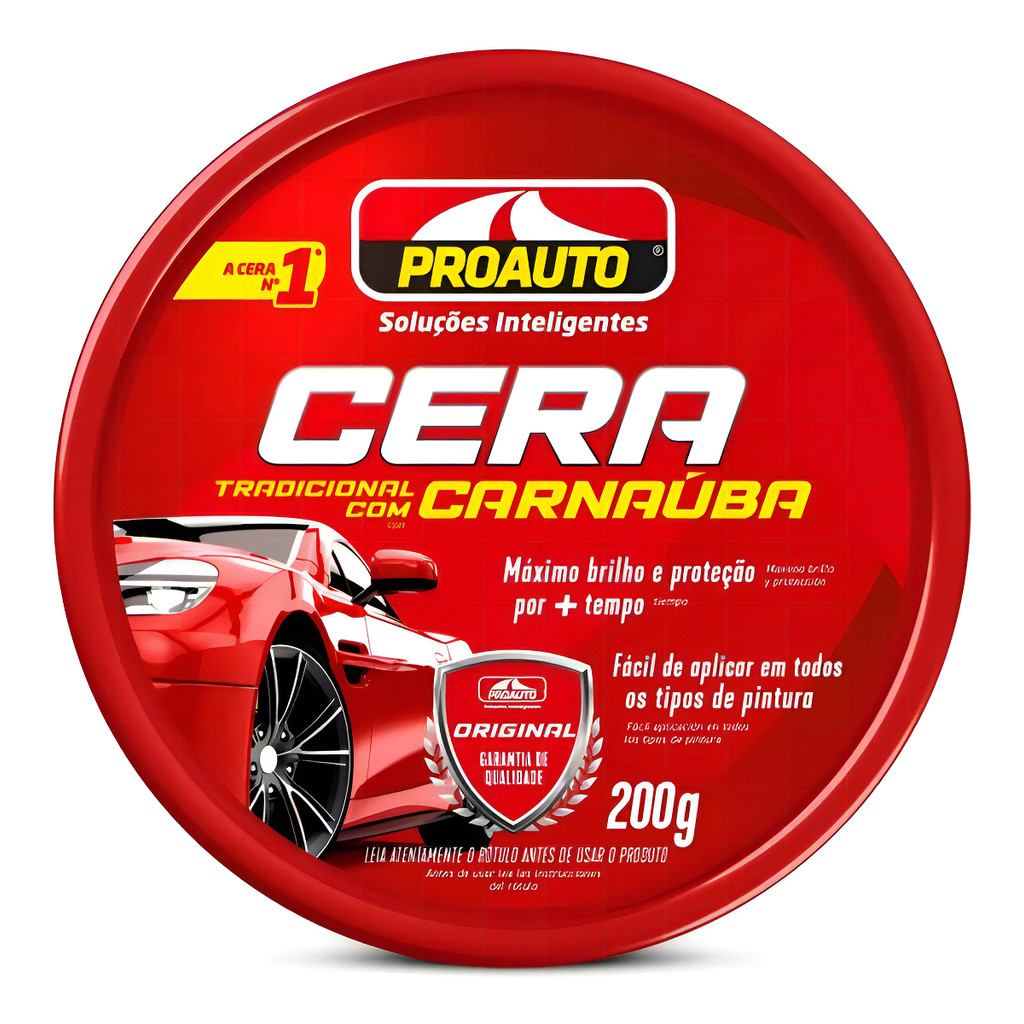 Cera Pasta Carro Moto Van Polimento Autocraft Proauto 200g