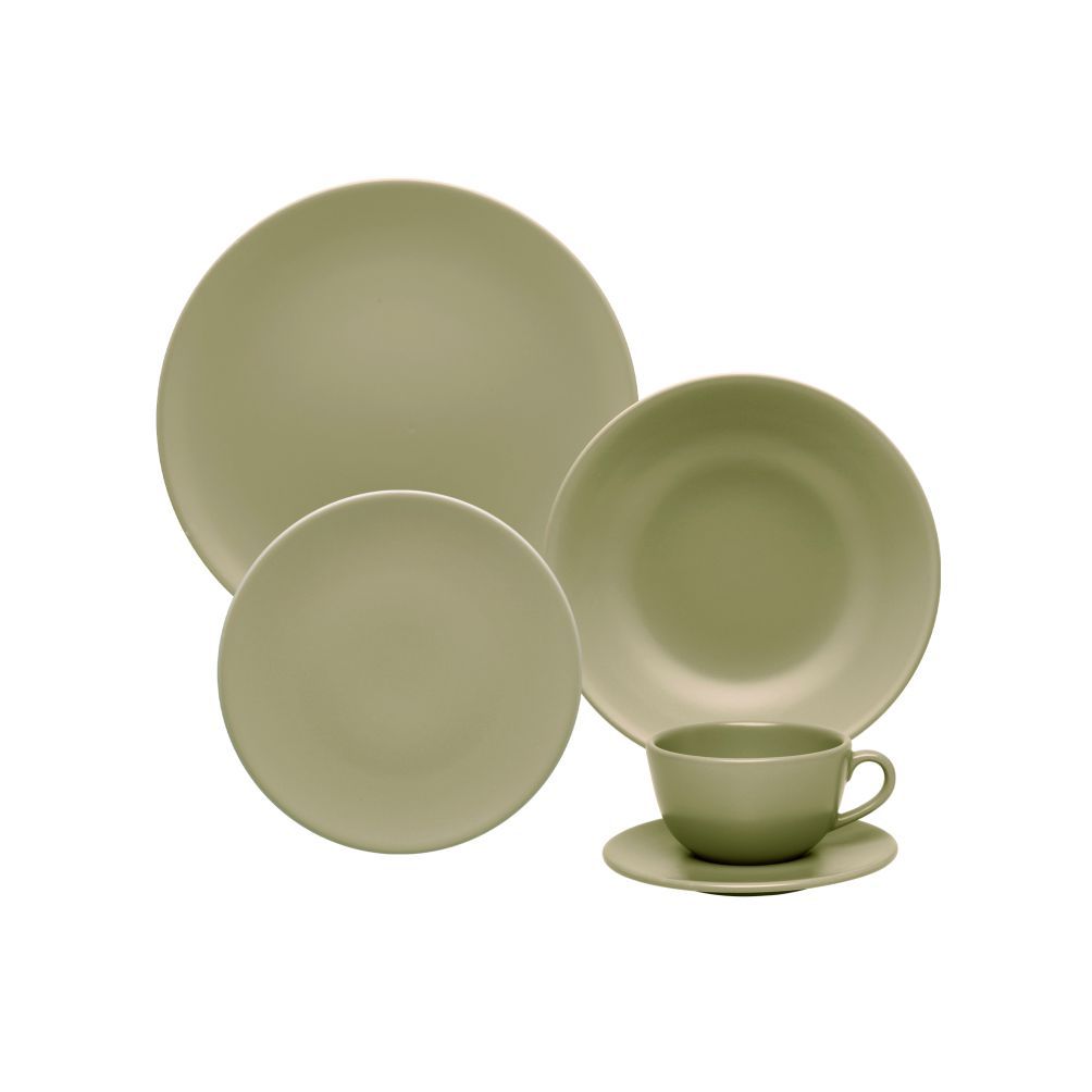 Aparelho de Jantar 20 peças Cerâmica Unni Oliva Oxford