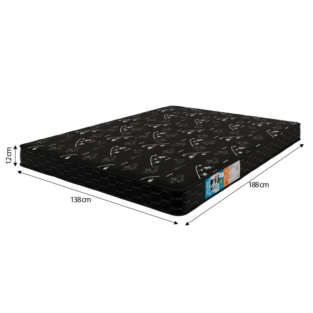 Colchão Casal Toraflex Black 100% Espuma 188x138 Cm D23 - Macio Resistente