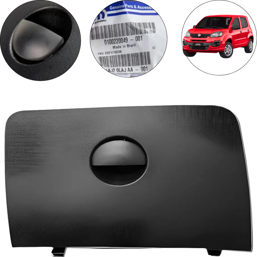 Tampa Porta Luvas Fiat Uno 2015 a 2021 Original Preto 100220049 Compatível Attractive Way Sporting Evolution Drive