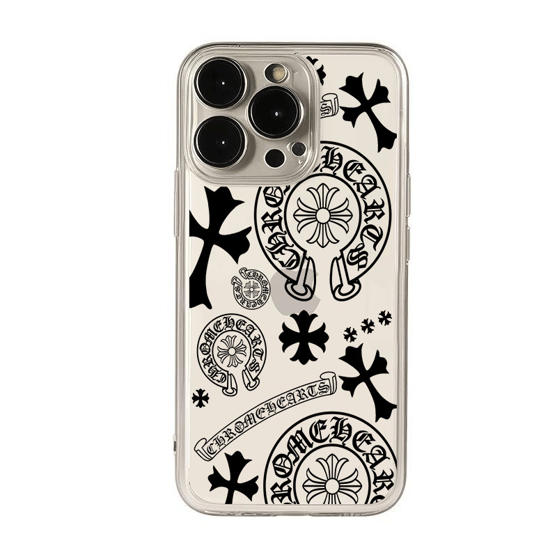 Softcase iPhone Anti-impacto Chrome Hearts Cross iPhone7 8 11 12 13 14 15 16 17 Pro Max 16 Plus XR 17 Capa Transparente