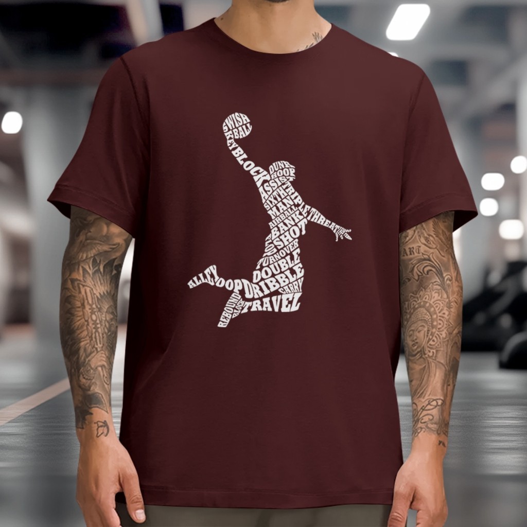 Camiseta Jogador de Basquete Camisa Streetwear Basquete Casual Gola Redonda Algodão