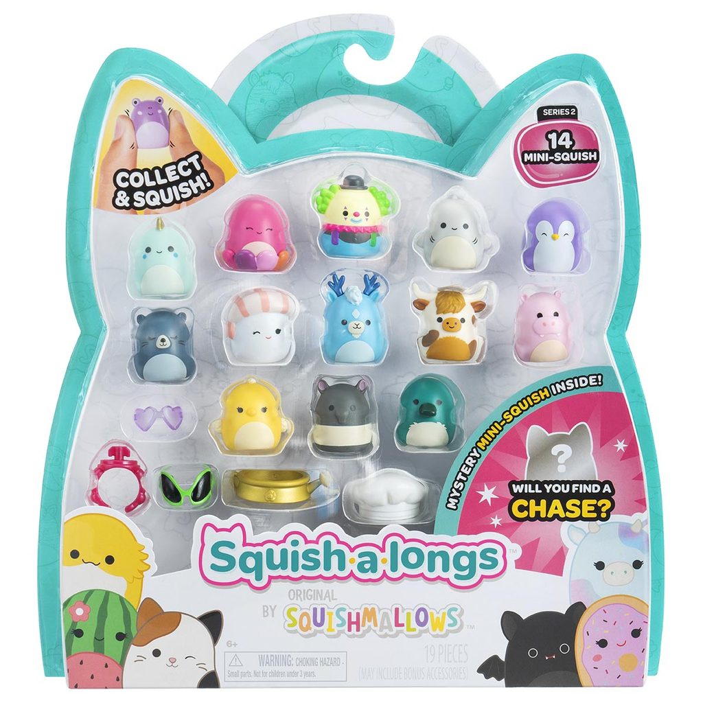14 Bonecos Squish A Longs De 2Cm (Resul) - Squishmallows