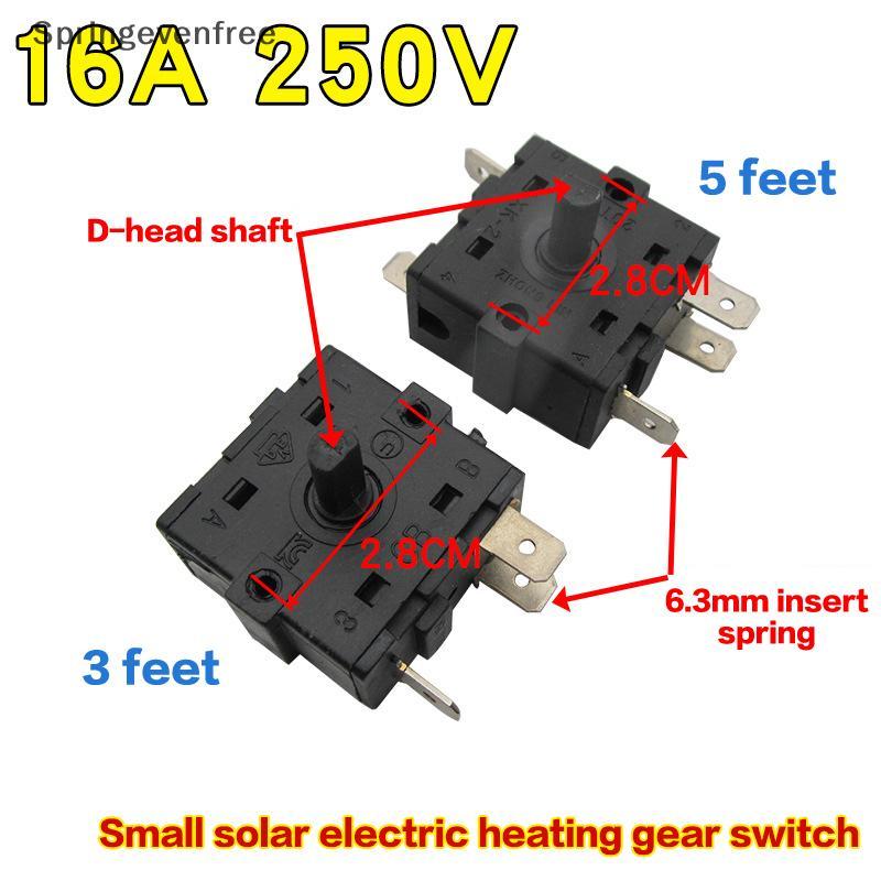 Spe Aquecedor Elétrico De Sala Acessórios De Posição De Engrenagem Seletor Rotativo De 3 Pinos 5 AC 250V 16A FE