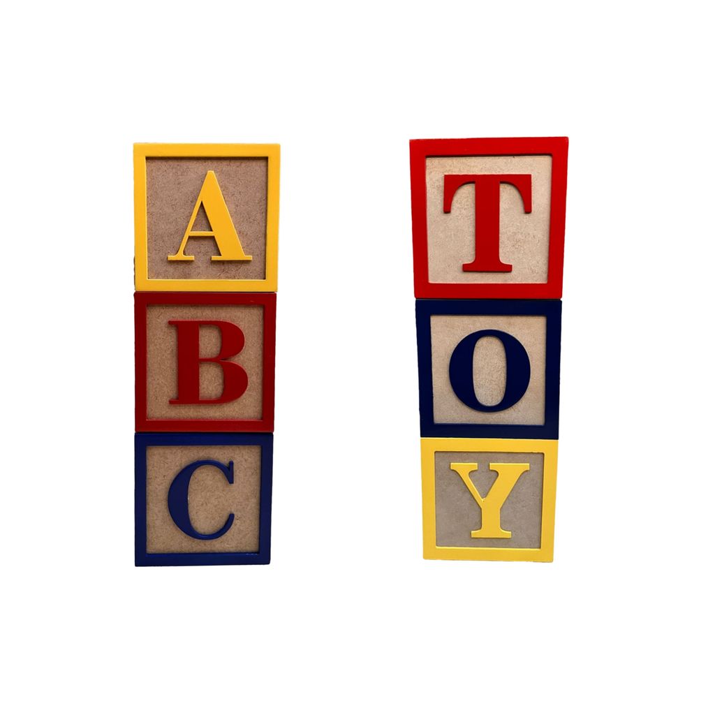 Trio Cubos Mdf Toy 10x10 Colorido Decorativo Festa Letras