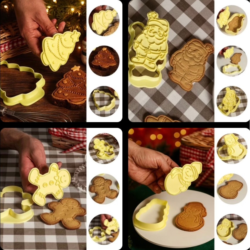 KIT 4 CORTADOR NATAL COM CARIMBO  - (BLUE STAR) em Oferta na Shopee