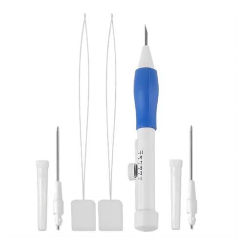 Kit Agulha de Bordado Ponto Russo com Caneta Mágica e Agulhas para Costura e Bordado Manual