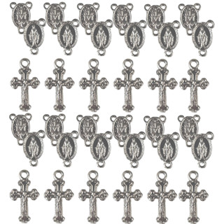 Kit 50 Mini Crucifixos + 50 Entremeios Para Montagem De Mini Terços e Lembrancinhas Católicas em Oferta na Shopee