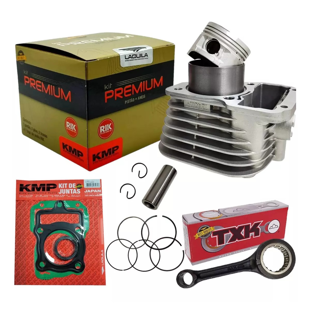 Kit Cilindro Cg125 Titan Today 2000/2001 Kmp Premium Biela Txk em Oferta na Shopee