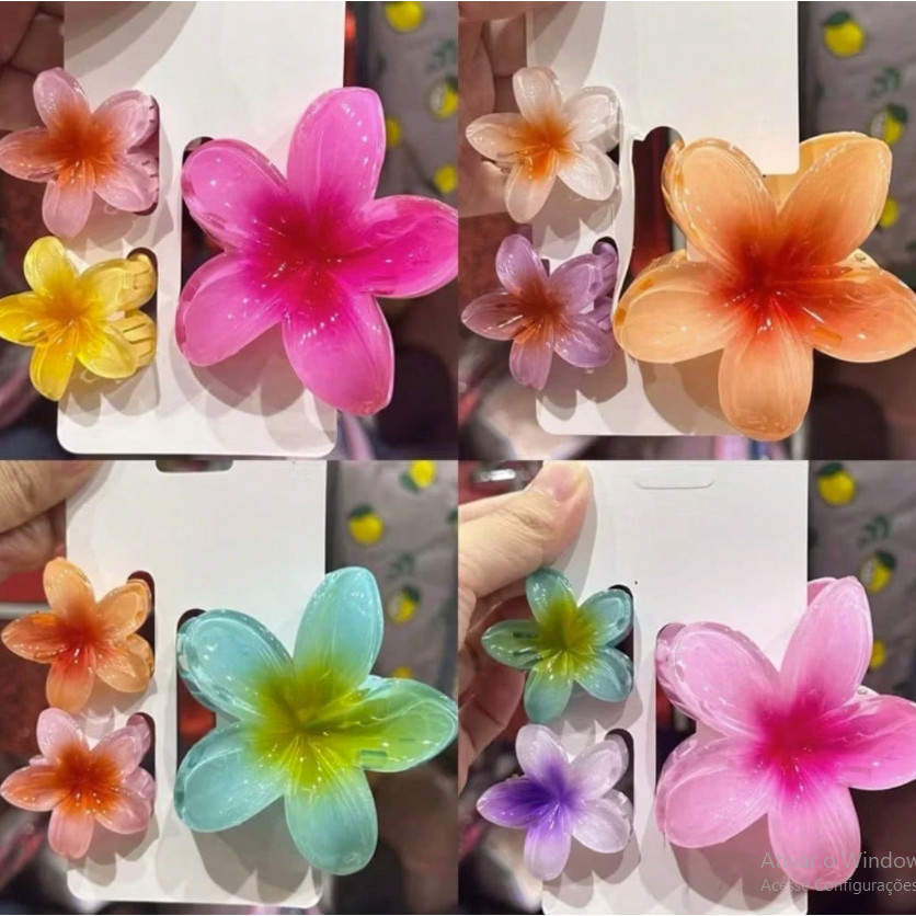 Kit 3 Grampo De Cabelo De Feriado De Praia Acessórios Piranha de Flor Presilhas para Cabelo Feminino em Oferta na Shopee