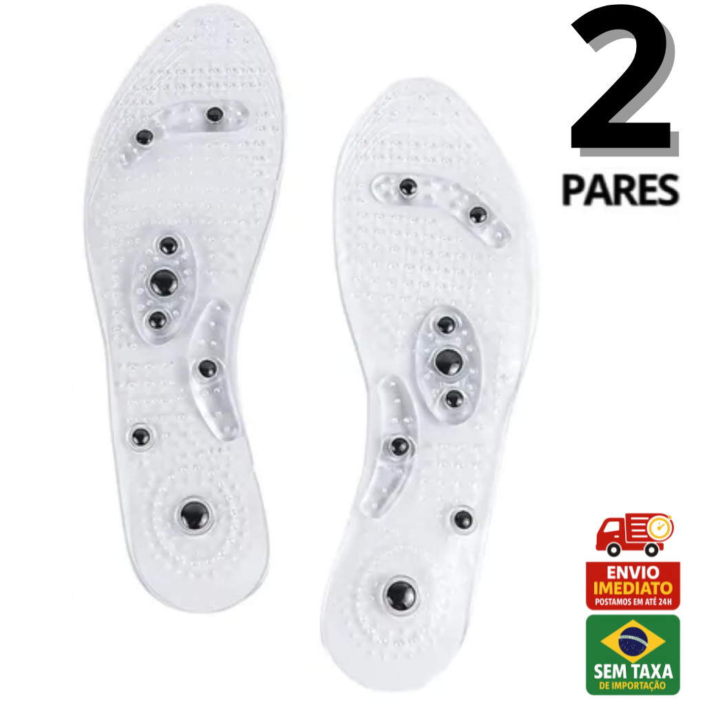 2 Pares Palmilha Gel Magnética Massagem Infravermelho c/ Imã Do-in Ortopédica Anti Dor Esporão em Oferta na Shopee