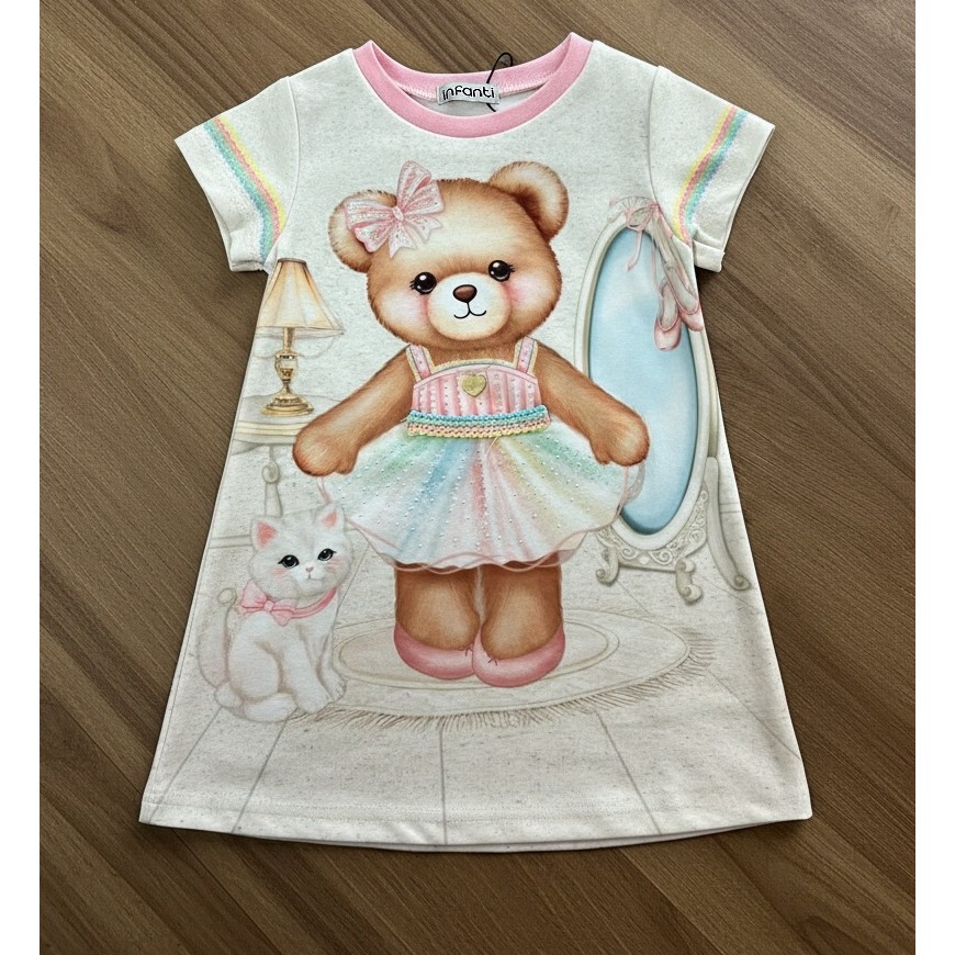 Vestido Infantil Menina Molecotton Ursinha 86960 Infanti em Oferta na Shopee