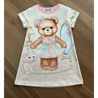 Vestido Infantil Menina Molecotton Ursinha 86960 Infanti em Oferta na Shopee