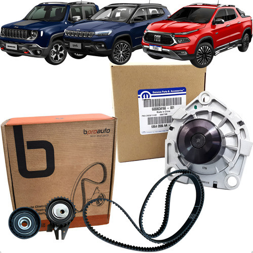 Kit Correia Dentada + Bomba D'água Renegade Compass Toro em Oferta na Shopee