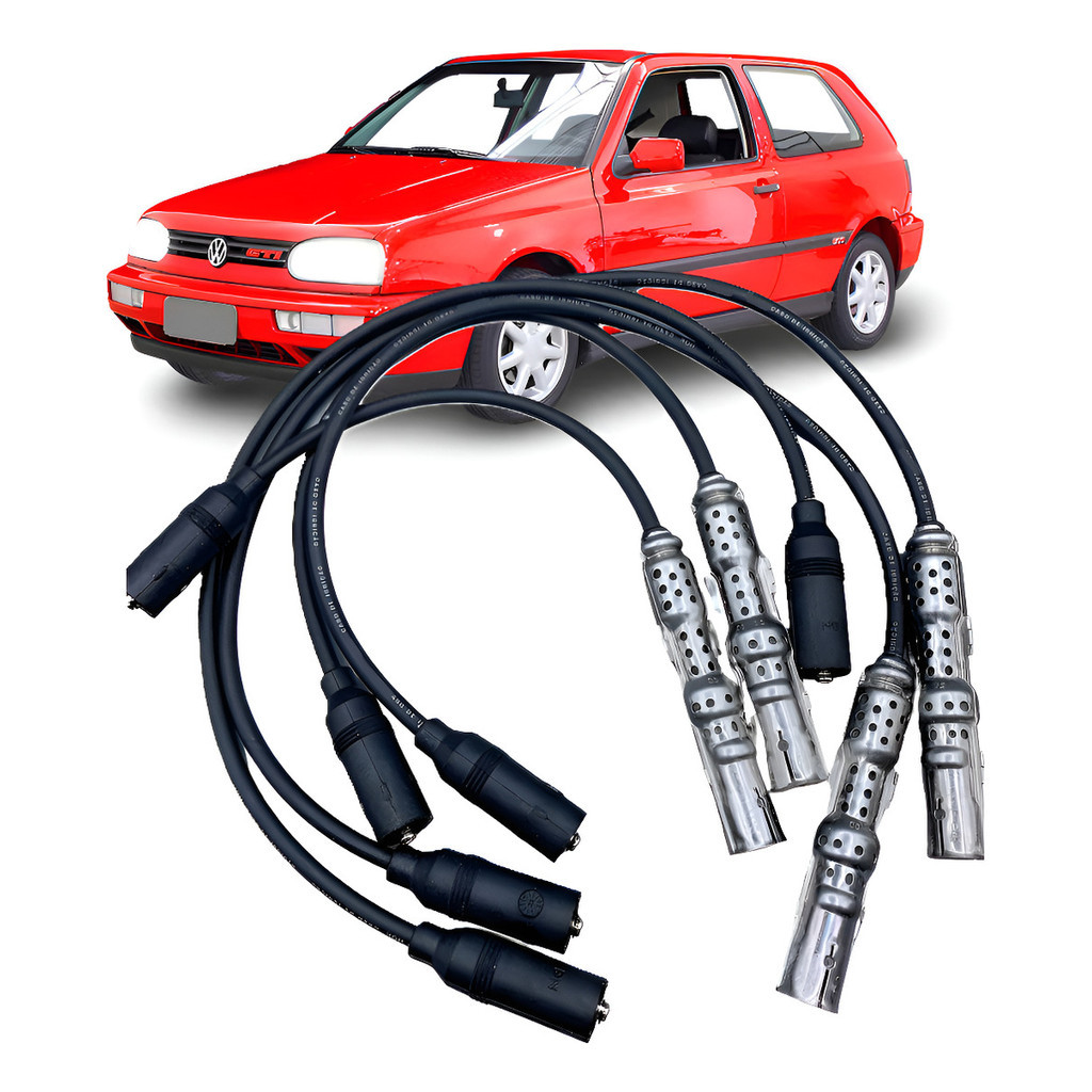 Jogo Cabo Vela Ignição Vw Golf Mk3 Gti Glx 2.0 1994 1995 Preto