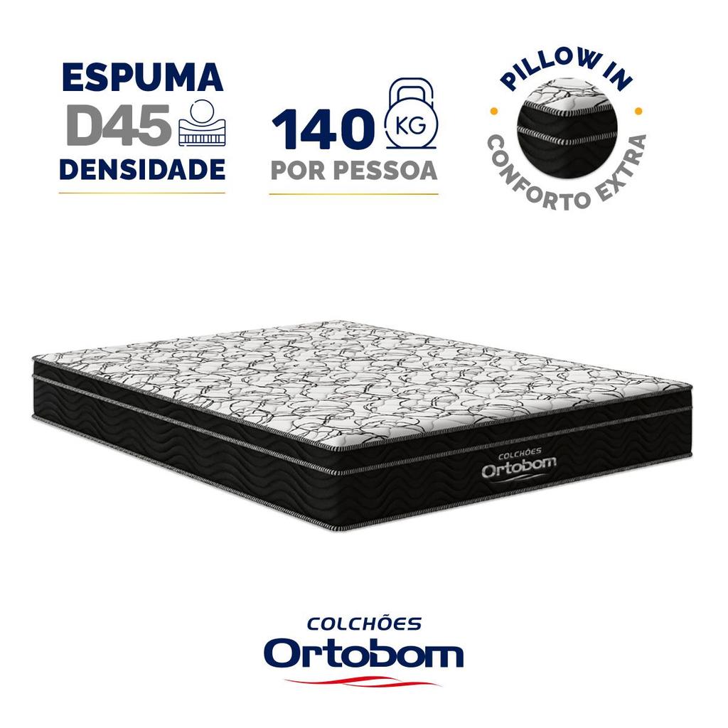 Colchão de Espuma D45 Ortobom Airtech Ortopillow 150 Casal 138cm em Oferta na Shopee