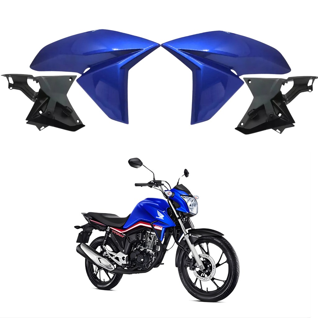 KIT ABA ASA TANQUE ALETA + ABA INTERNO HONDA CG TITAN 160 2016-2021 AZUL TWISTER PARAMOTOS HONDA