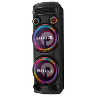 Torre de Som AIWA T2W-02 2300W 2Woofers10" Bluetooth RGB USB FM DJ em Oferta na Shopee