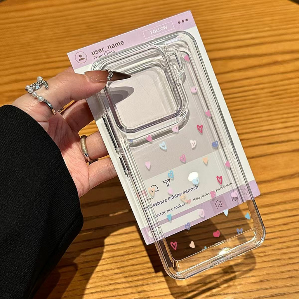 Capinha Capa Material transparente TPU Corações coloridos Redmi A2 A3 10C 12C 13